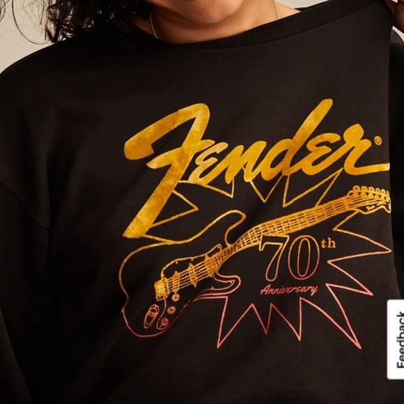 NWT 70th Anniversary Stratocaster Fender x Lucky Brand 💯% Cotton Sweatshirt. L - Picture 3 of 5